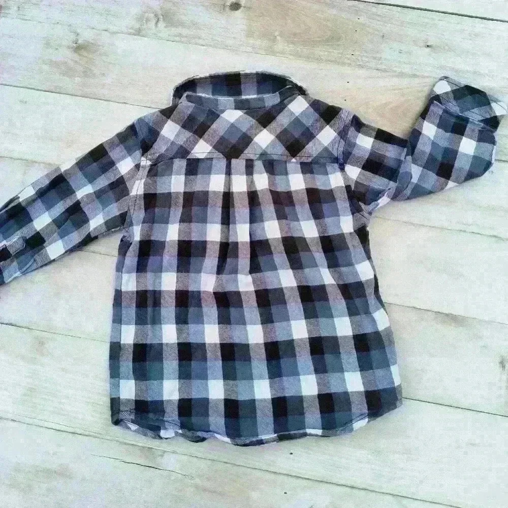 Crazy 8 Toddler Boys Plaid Button Up Flannel Shirt Long Sleeve Size 3T